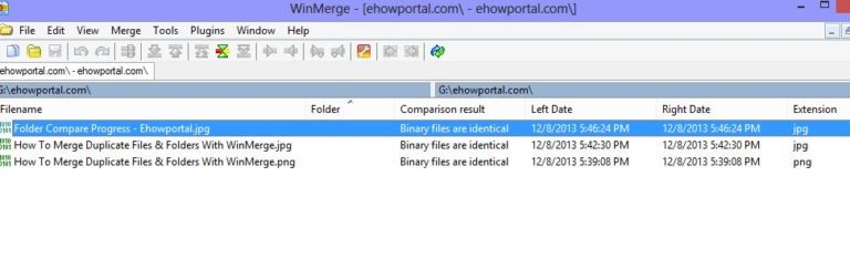 winmerge find duplicate files