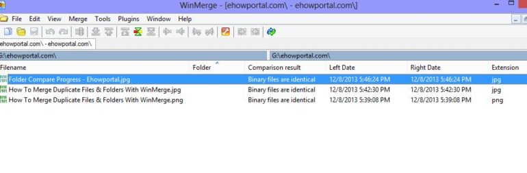 winmerge compare folders